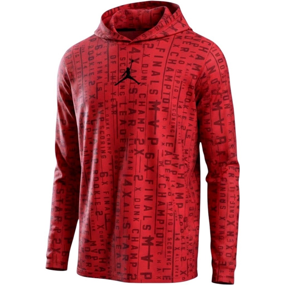 Air Jordan Dri Fit Accolades All Over Graphic Hooded Shirt Boys Large
